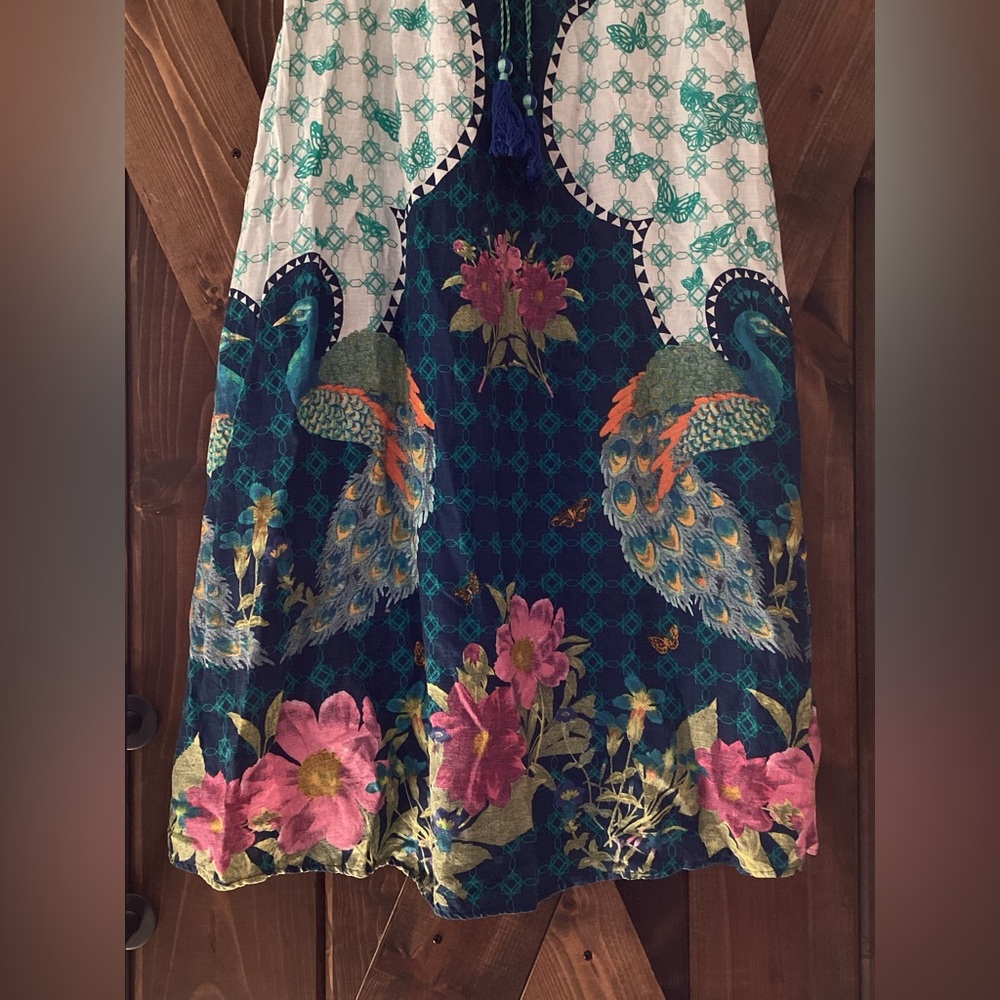 FARM Rio Blue Green Maxi A-Line Skirt Size P - Picture 2 of 6